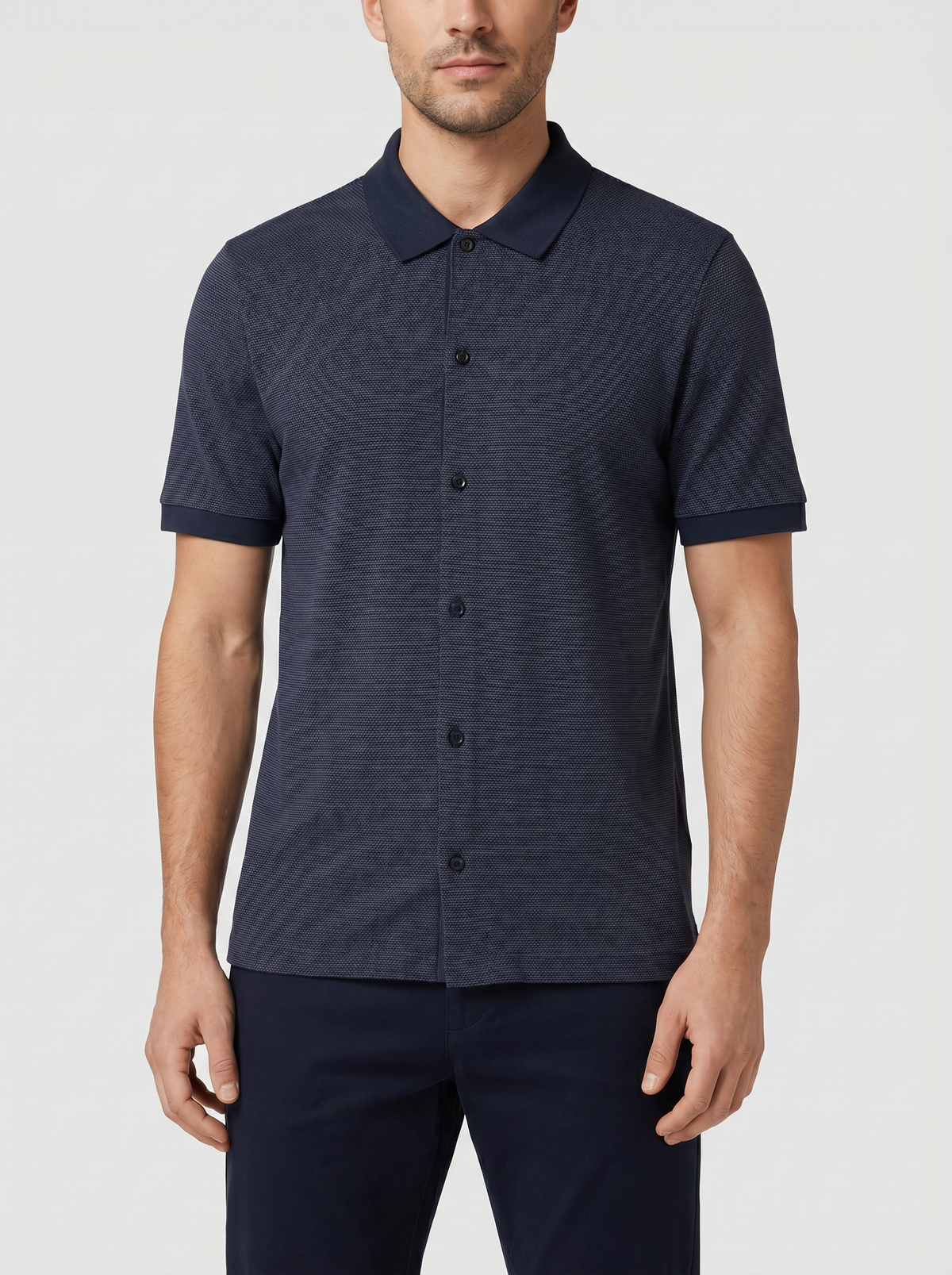 BOSS Black H-Powell 102 Dark Blue Polo Shirt - Model Shot