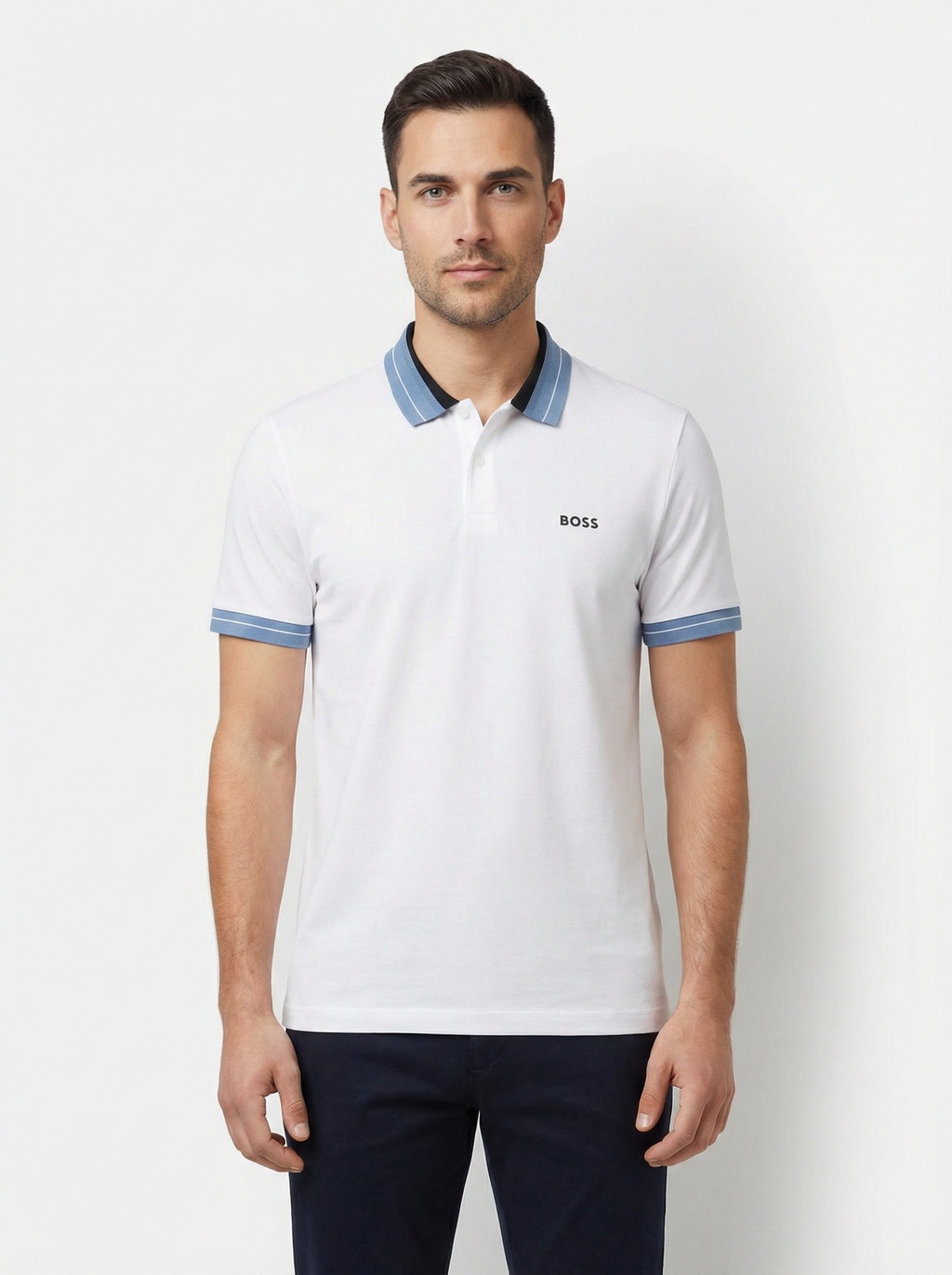 BOSS Green PL_Member White Polo Shirt - Model Shot