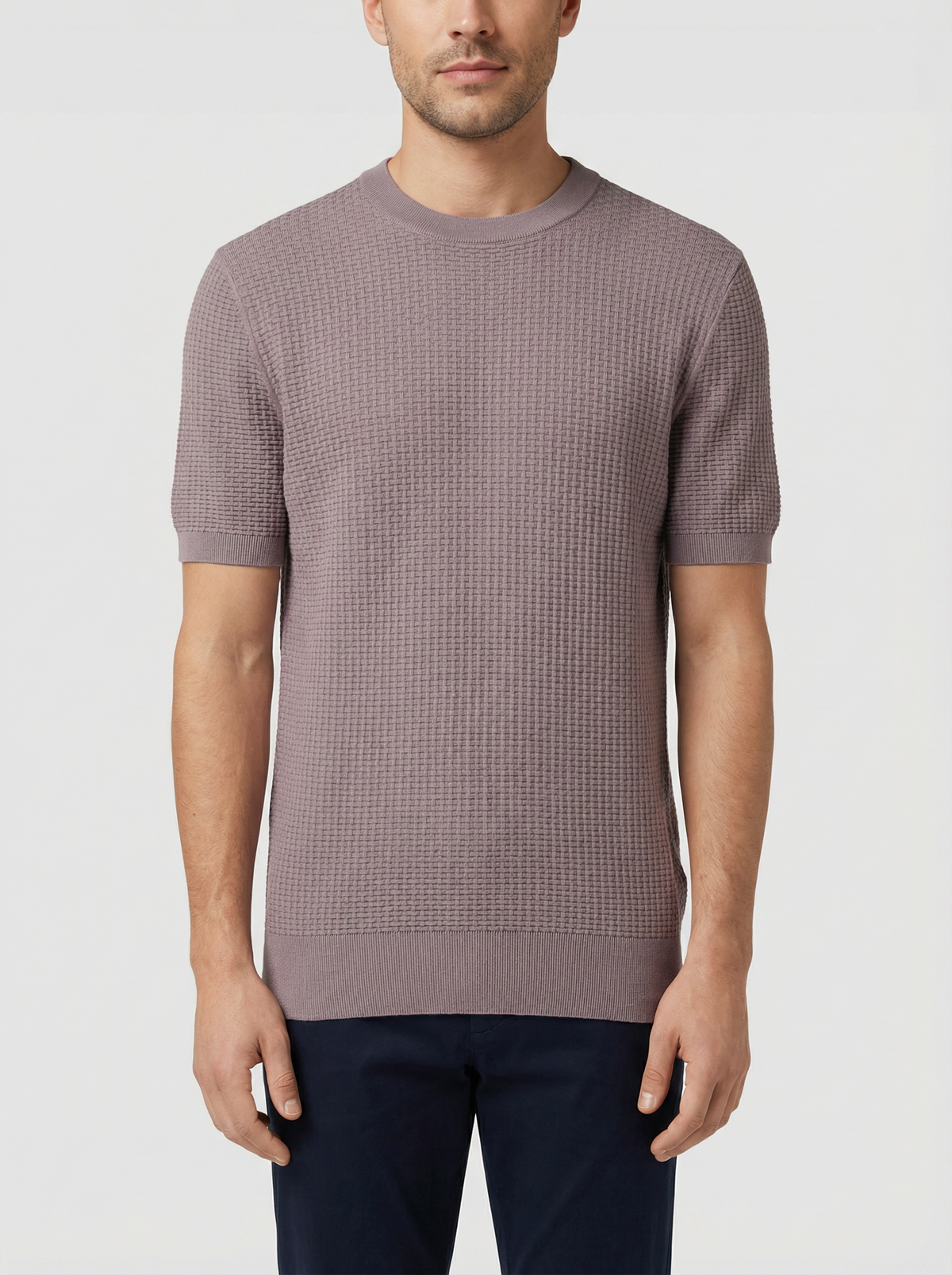 BOSS Black H-Nilton Medium Purple Knitwear - Model Shot
