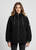 Women's Parajumpers Noelle Black Fleece Jacket on model