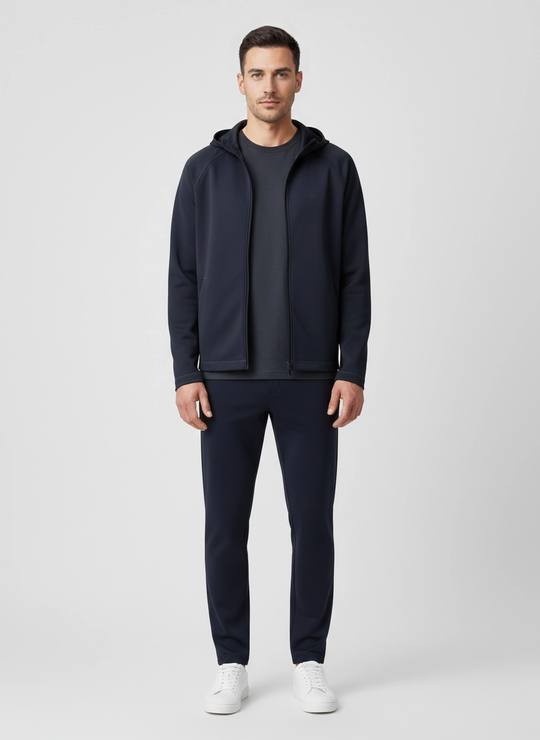 Mens BOSS Green Sicon Active Dark Blue Zip Hoodie