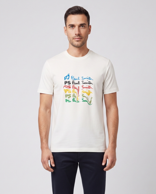 Mens Paul Smith White Regular Fit T Shirt