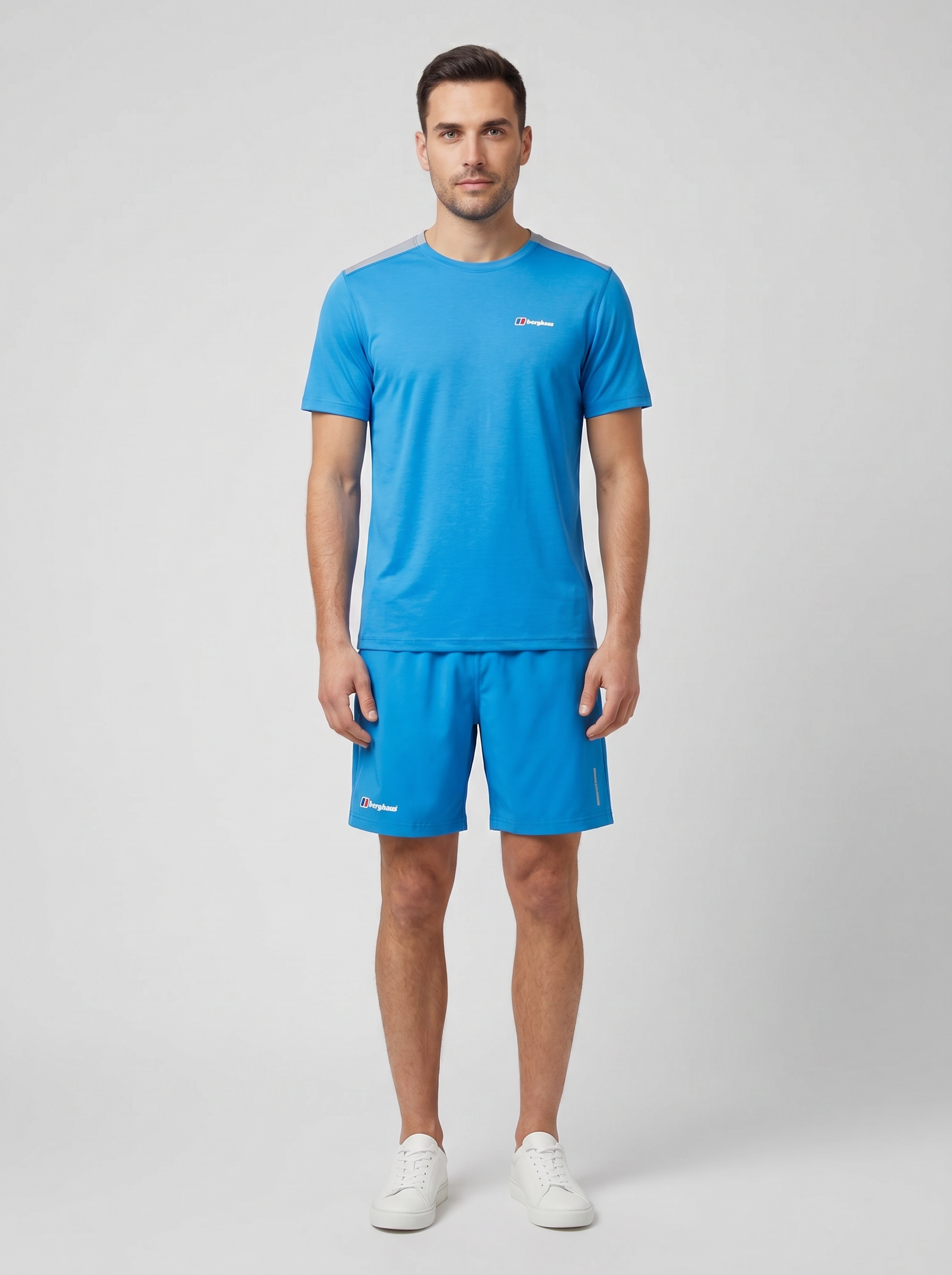 Men's Berghaus Blue Grey Terrain Trek Tech T Shirt & Short Set