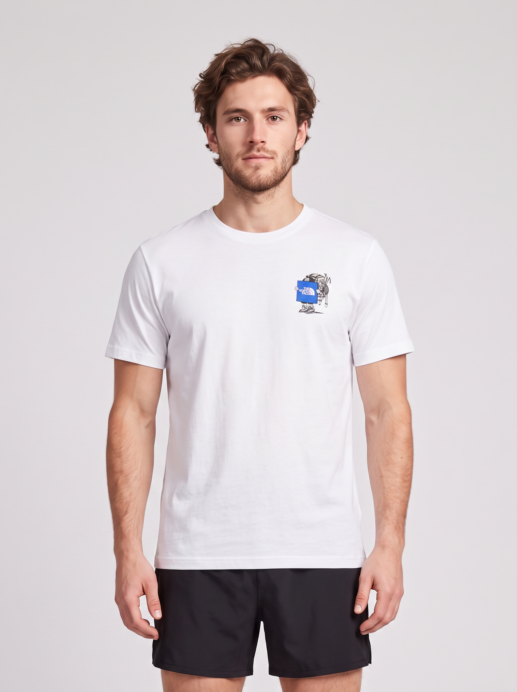 The North Face Gear Up Get Out Relaxed SS T-Shirt White — on model