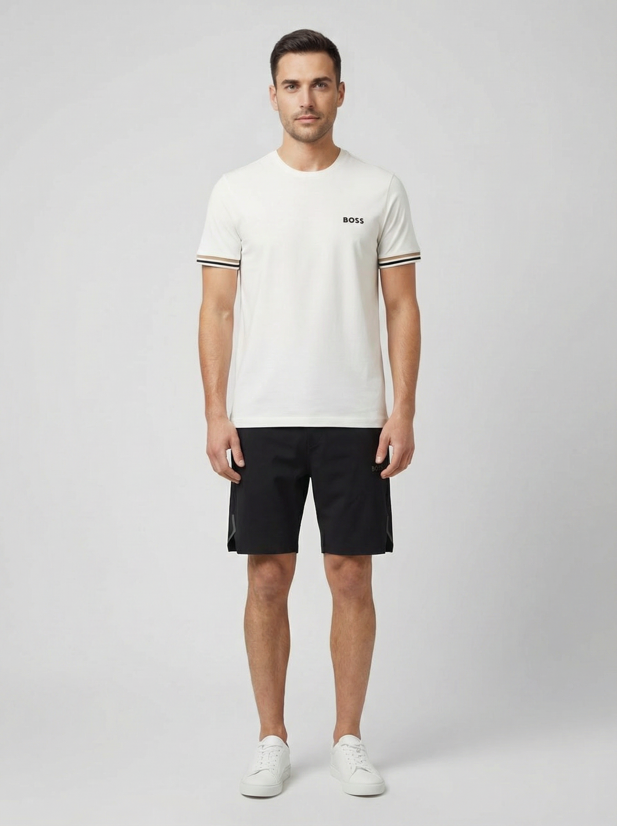 BOSS Green Hecon Active Black Shorts - Model Shot