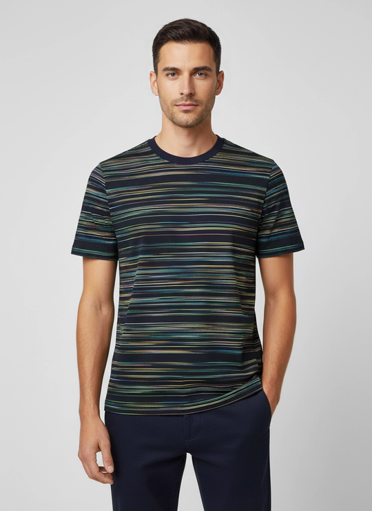 Mens Paul Smith Stipe Navy T Shirt