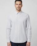 Men's Paul Smith White Stripe Long Sleeve Shirt — on model