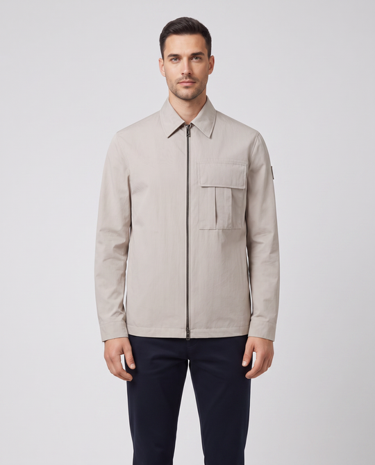 Mens Belstaff Cargo Overshirt Concrete Overshirts