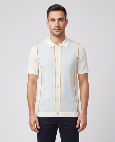 BOSS Black C-Lastro Open White Full Button Polo Shirt