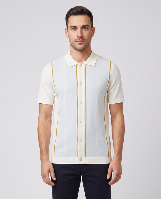 BOSS Black C-Lastro Open White Full Button Polo Shirt