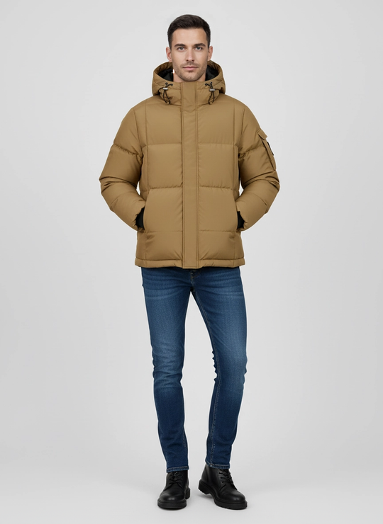 Men's Sandbanks Brown Alpha Puffer Jacket