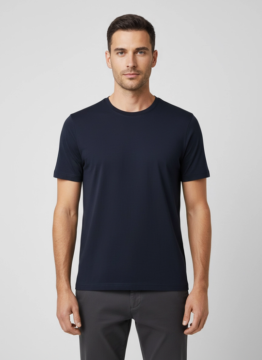 Men's Pal Zileri Navy Crew Neck T Shirt