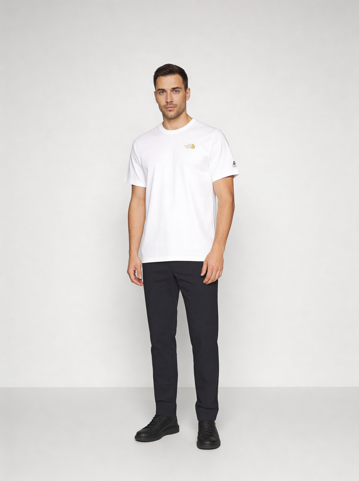 Mens The North Face MA Graphic RG SS TNF White T Shirt - Model Front