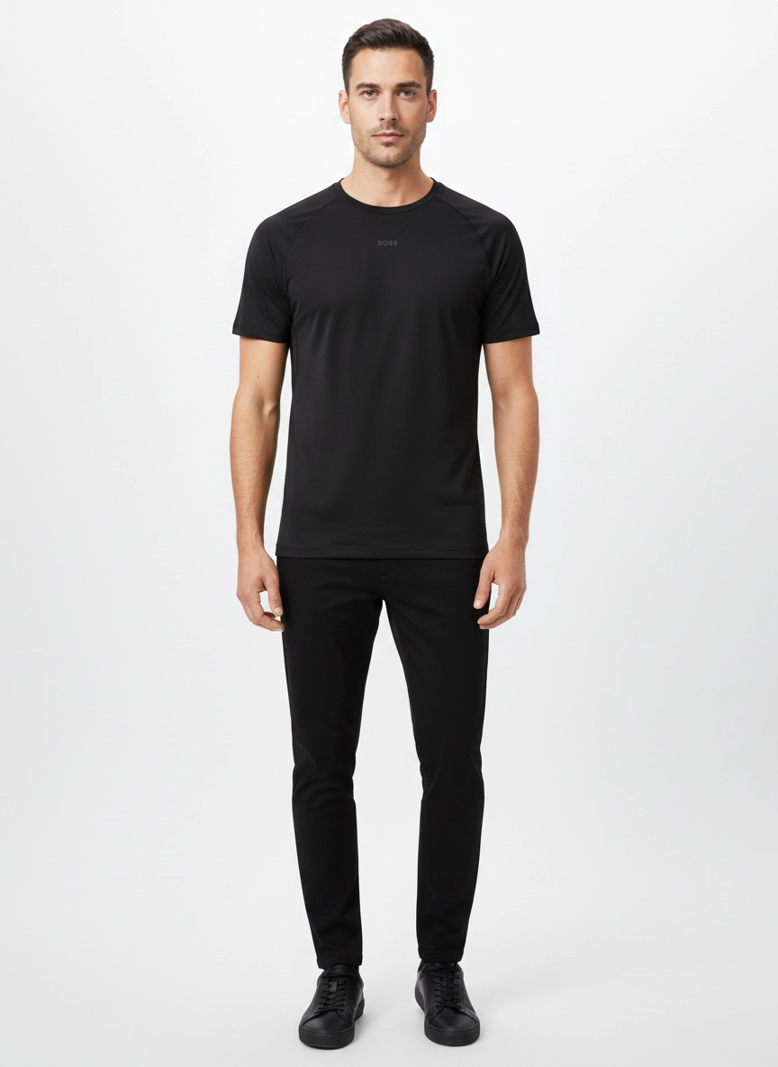 BOSS Green Tee Active 1 Black T Shirt - Model Shot
