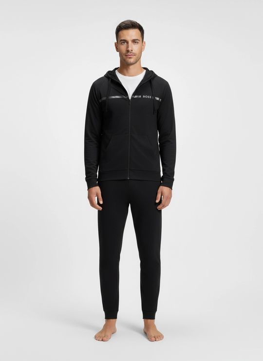 Men's BOSS Black Authentic Black Jacket And Authentic Black Pants Tracksuit Set