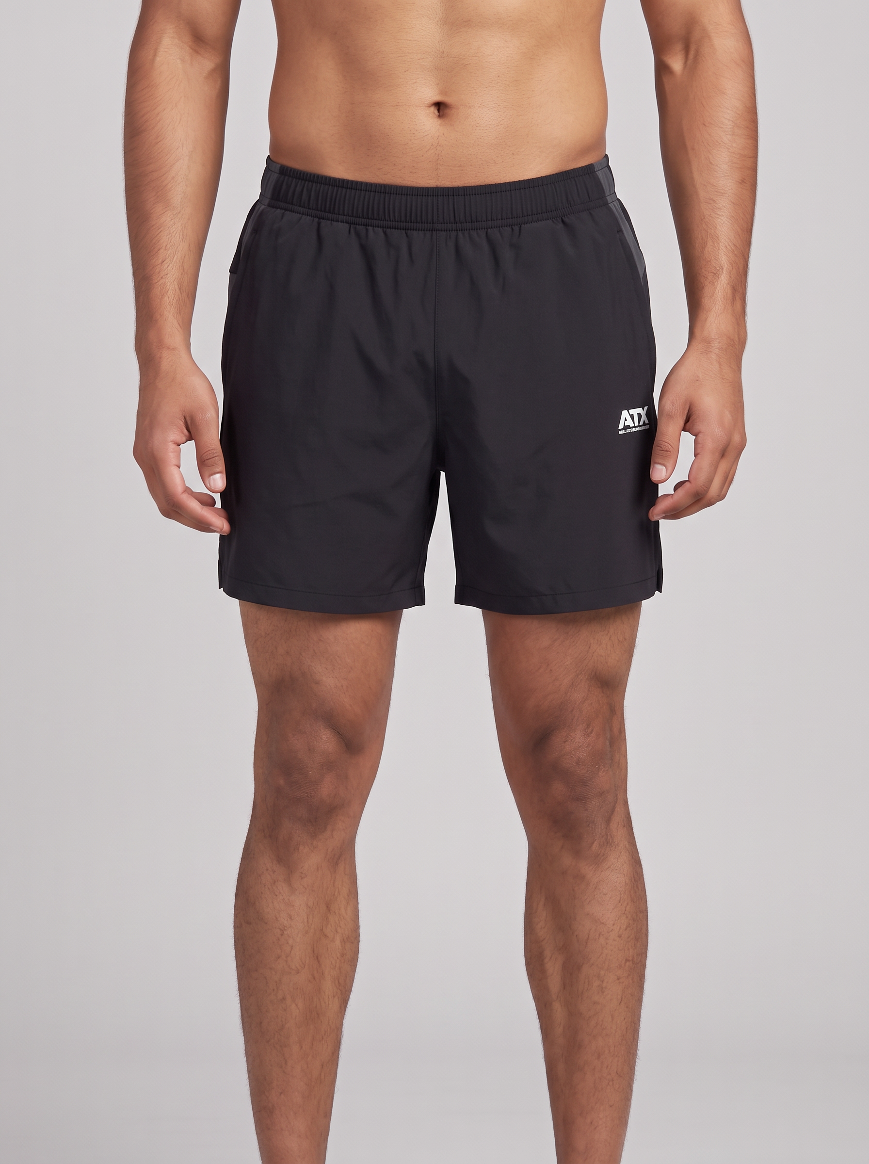 Men's ATX Drift Short in Black/Grey — on model