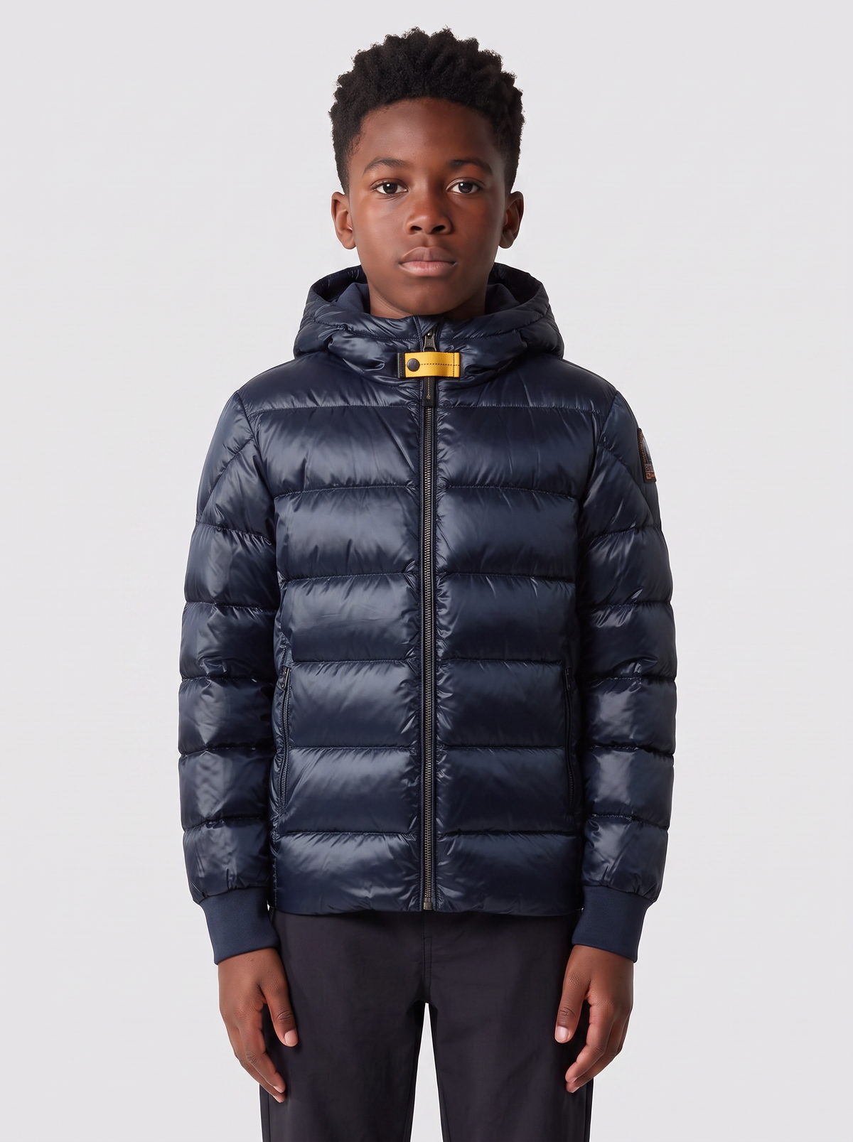 Boys Parajumpers Pharrell Jacket in Blue Navy — on model