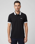 BOSS Green PL_Member Black Polo Shirt — on model