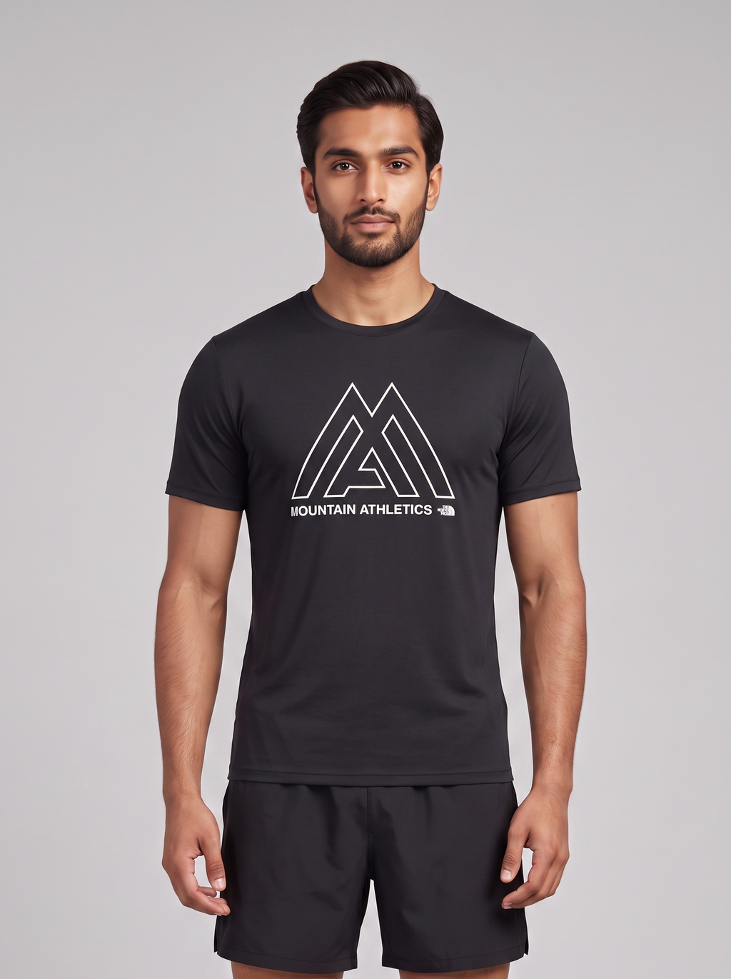 Mens The North Face 24/7 Tee Black T Shirt — on model