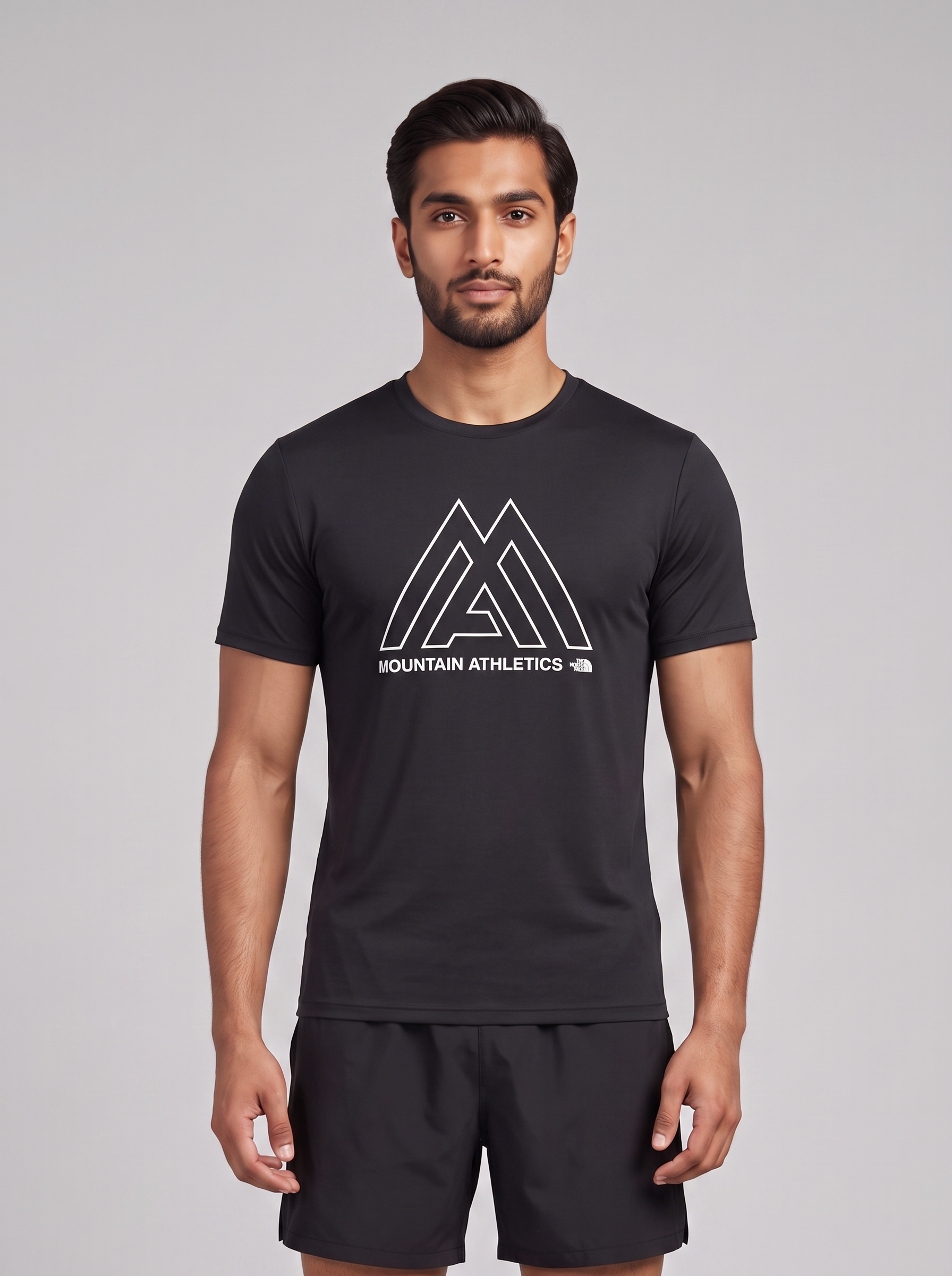 Mens The North Face 24/7 Tee Black T Shirt — on model