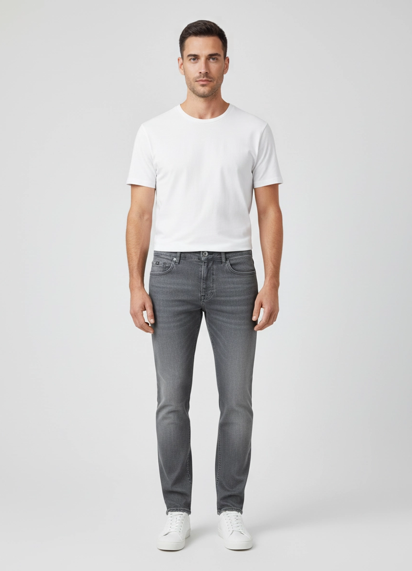 Men's BOSS Grey H-Delaware Jeans on model
