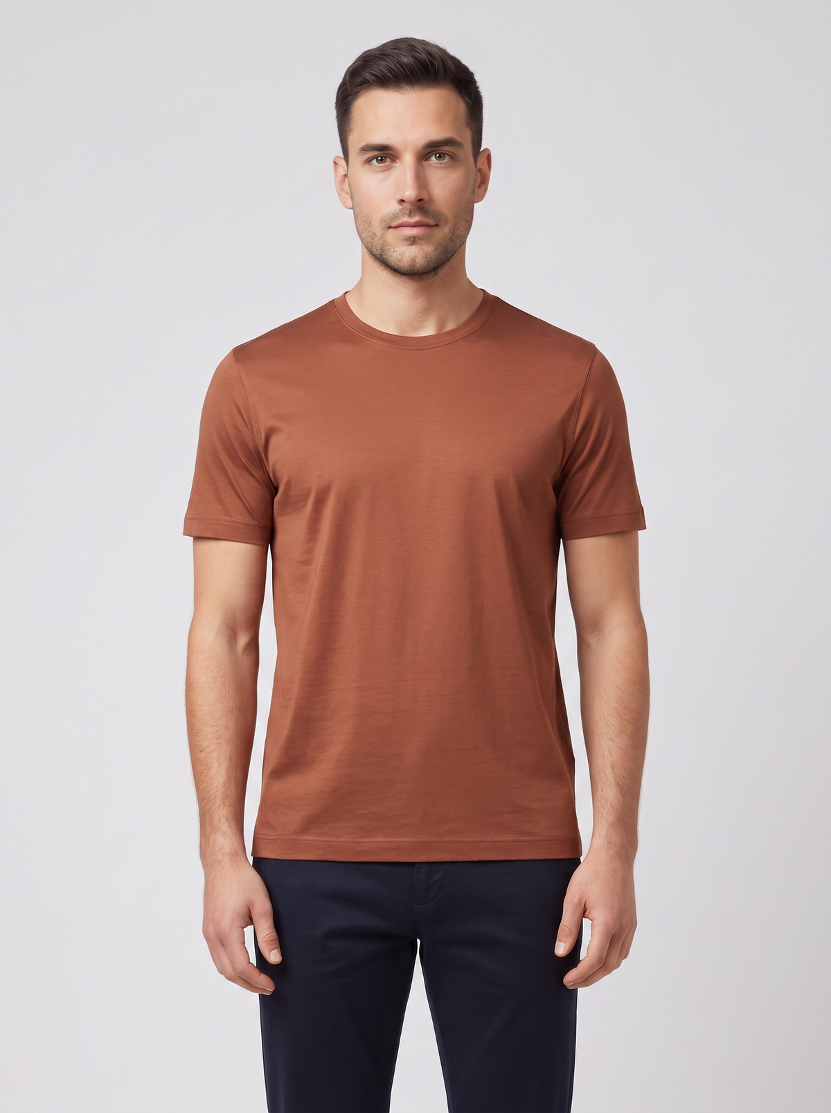 Men's Gran Sasso Auburn Mercerised T Shirt — on model