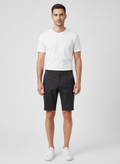 Men's BOSS Green S Phoenix Slim Fit Black Shorts on model