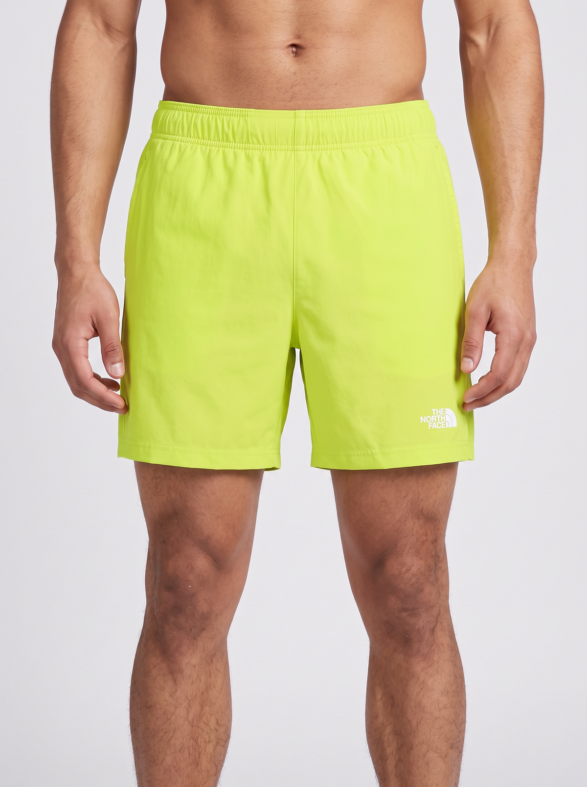 Mens The North Face 24/7 7IN Fizz Lime Short — on model
