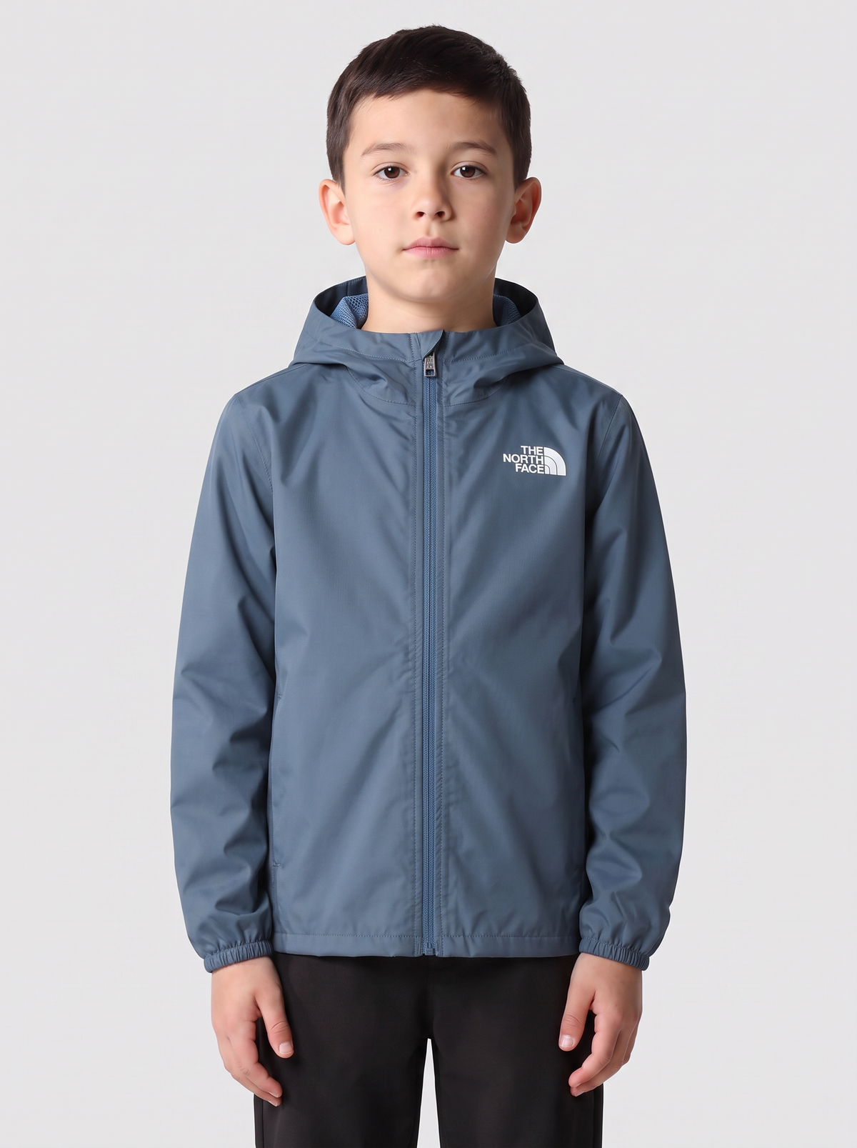 Teen The North Face Zipline Rain Jacket Granite — on model