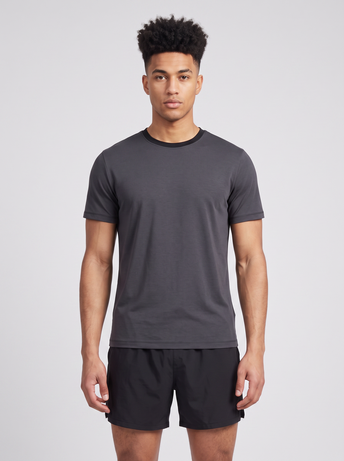 Men's On Running Black Focus T Shirt — on model