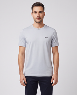 BOSS Green TS TOC Game Dark Grey T Shirt — on model