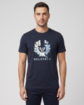 Mens Belstaff Dark Ink Blur T Shirt — on model