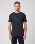 BOSS Green TS Network Flag Dark Blue T Shirt — on model