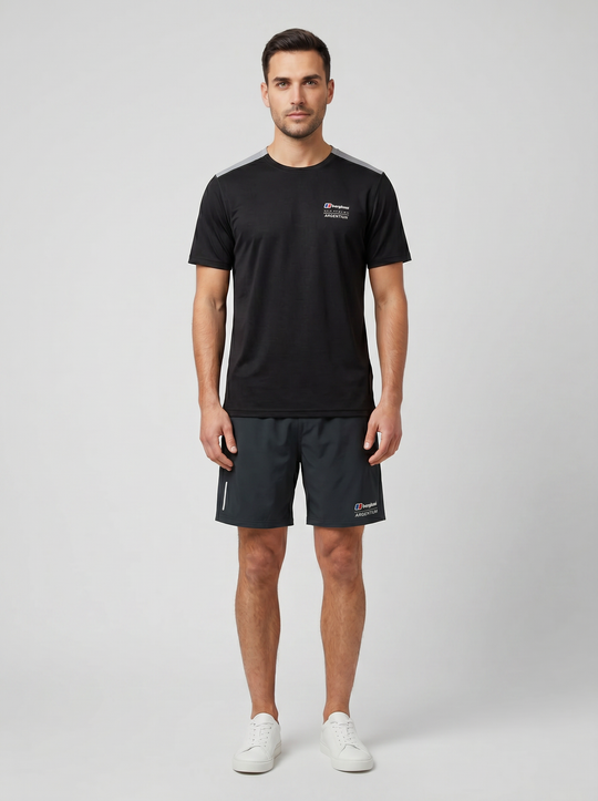 Men's Berghaus Black Terrain Trek Tech T Shirt & Short Set