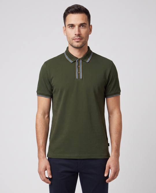Mens Paul Smith Green Regular Fit Polo Shirt