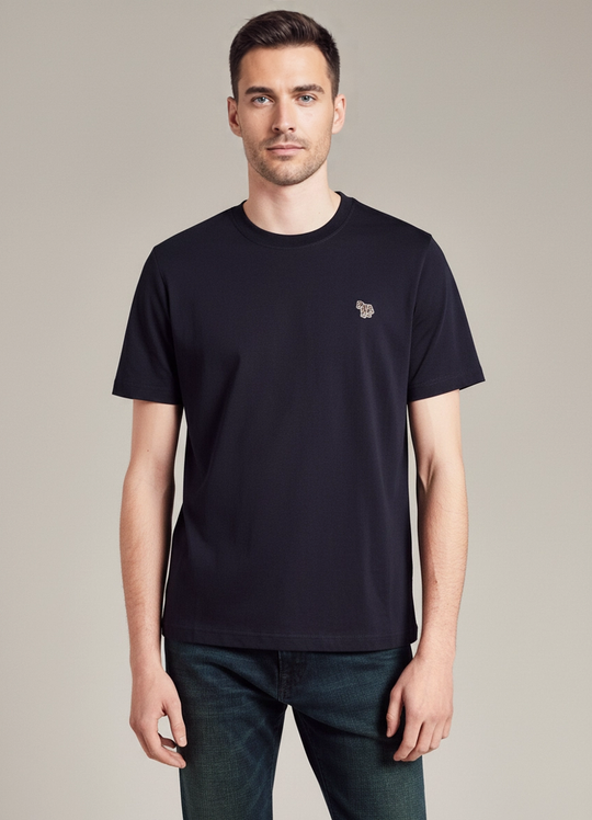Men's Paul Smith Navy Short Sleeve Reg Fit Zebra T-Shirt