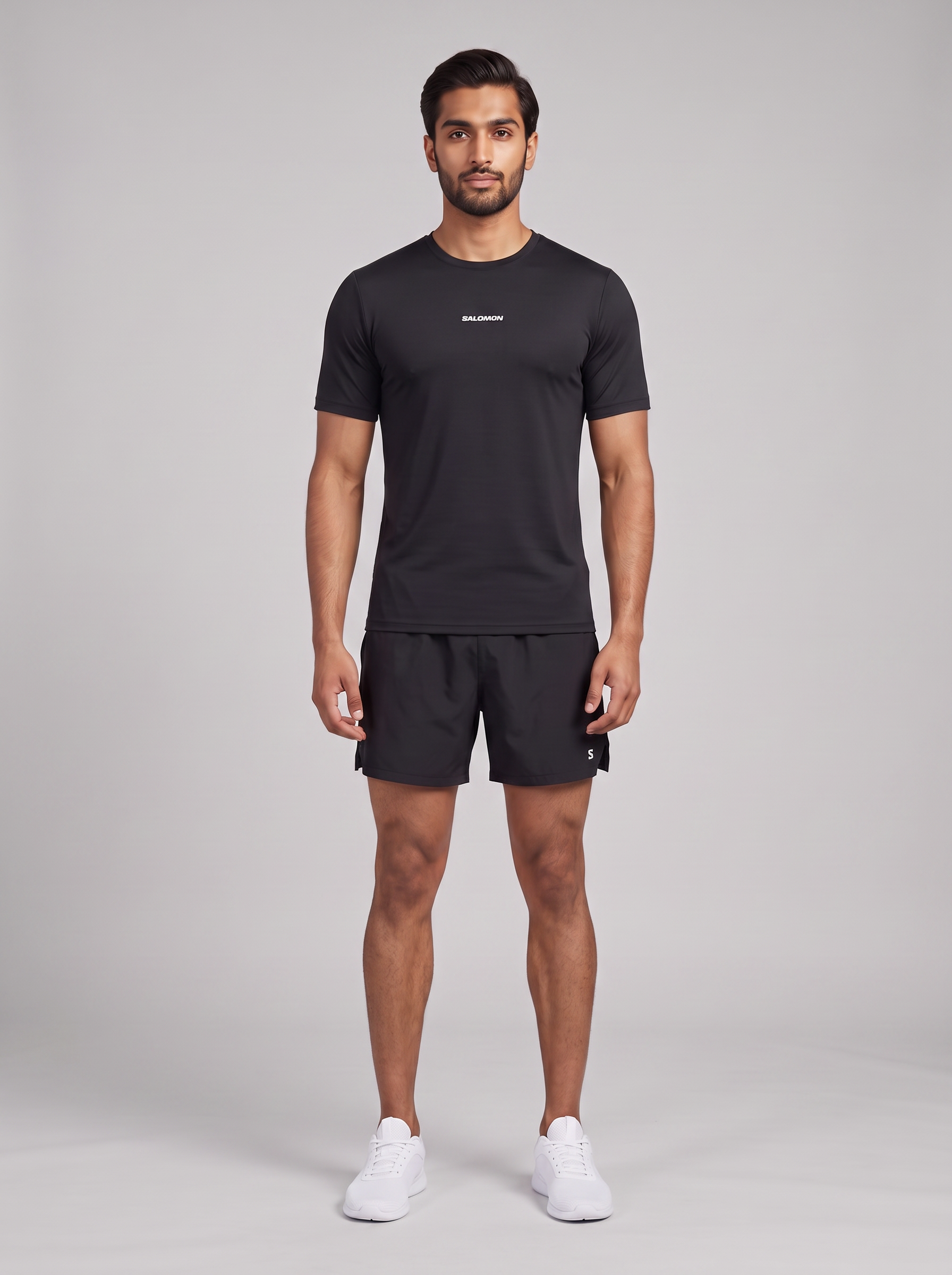Men's Salomon Deep Black Shkout Core SS T Shirt & Salomon Deep Black SHKout Core 7