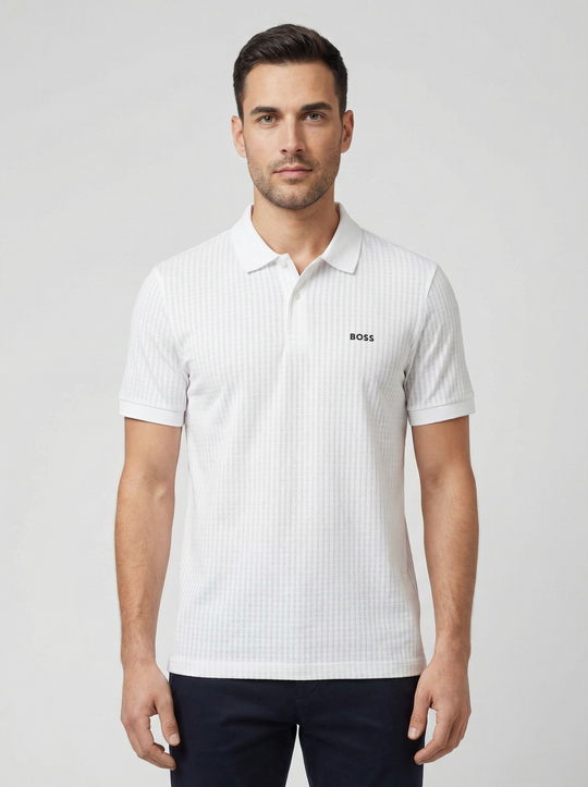 BOSS Green PL_GOC Birdie 3 White Polo Shirt
