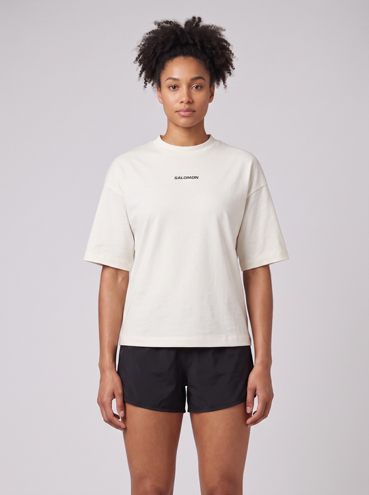 Womens Salomon LOGO SS TEE Whisper White T Shirts