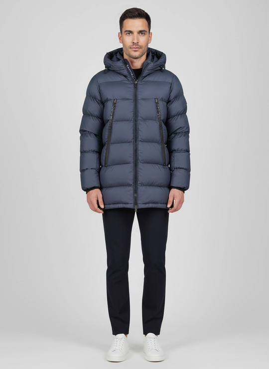 Men's Sandbanks Ravine Navy Mid Puffer Jacket