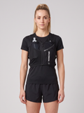 Womens Salomon Gravel Skin 4 Hydration Vest Black — on model