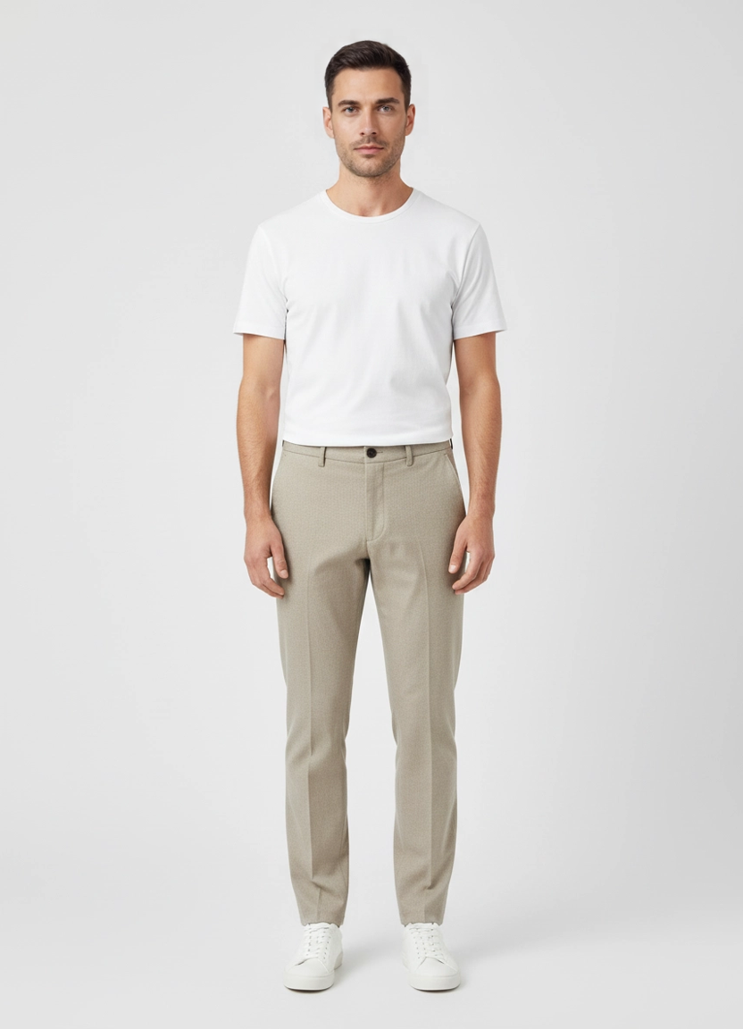 Mens Les Deux Laurel Oak Sand Como Regular Solid Pants on model