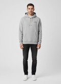 Mens Les Deux Grey Ben Globe Hoodie on model