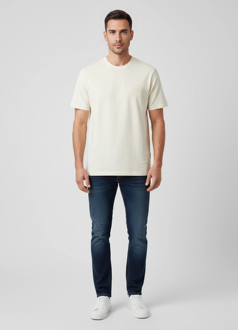 Mens Les Deux Eggnog Ben Goods T Shirt on model