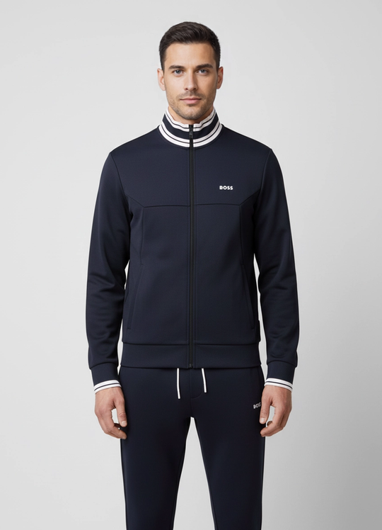 Mens BOSS Green FZ Zone Dark Blue Zip Jacket & Pants Zone Tracksuit Set