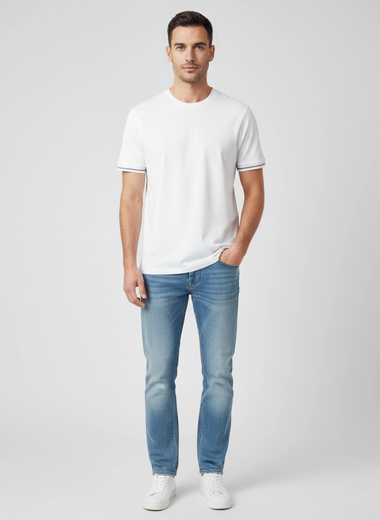 Men's Pal Zileri White Mercerised T Shirt