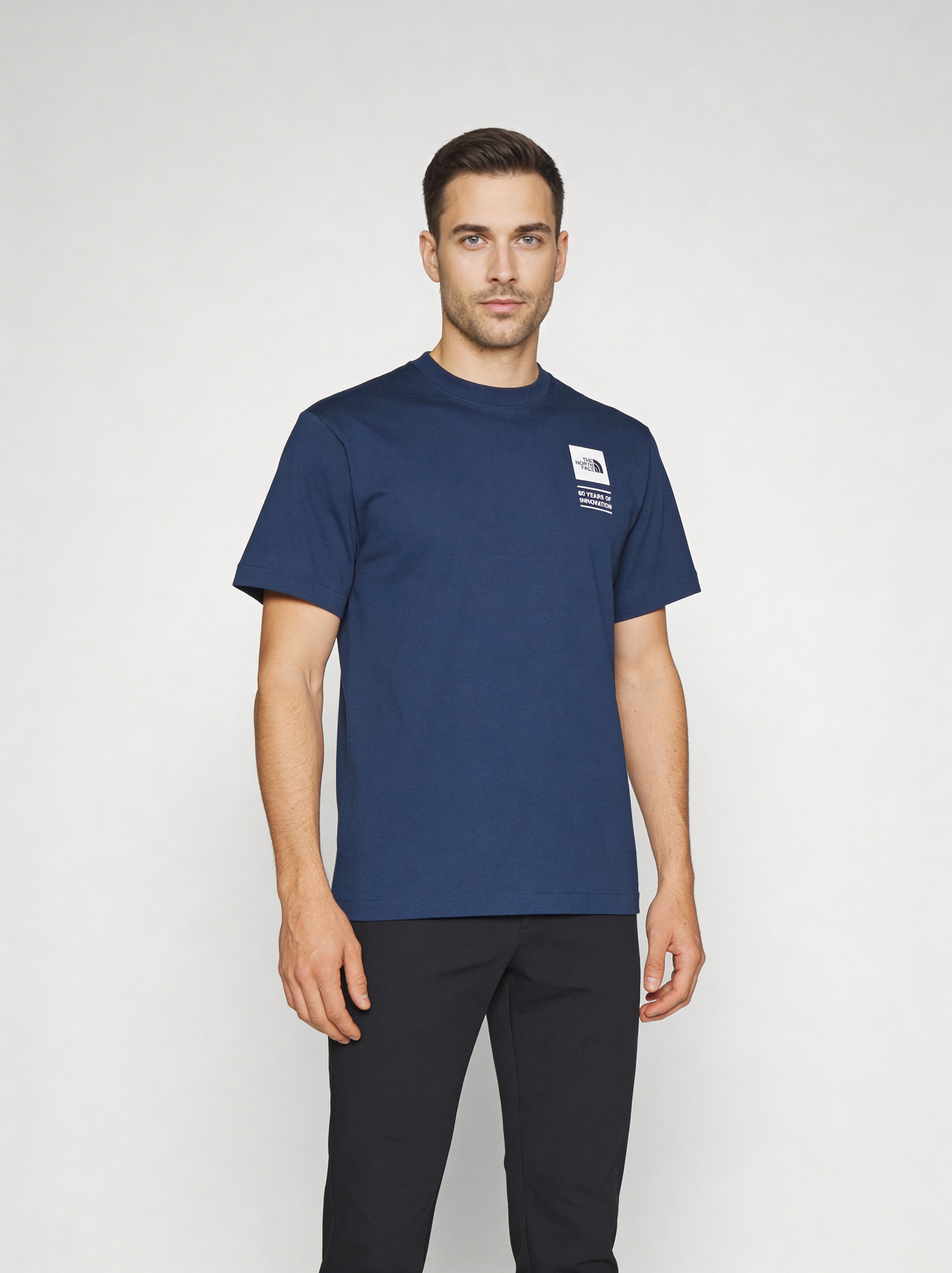Mens The North Face Cel RX Summit Navy T Shirt - Model Front
