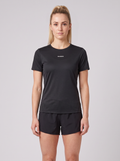 Womens Salomon Shakeout Core T Shirt in Black — on model