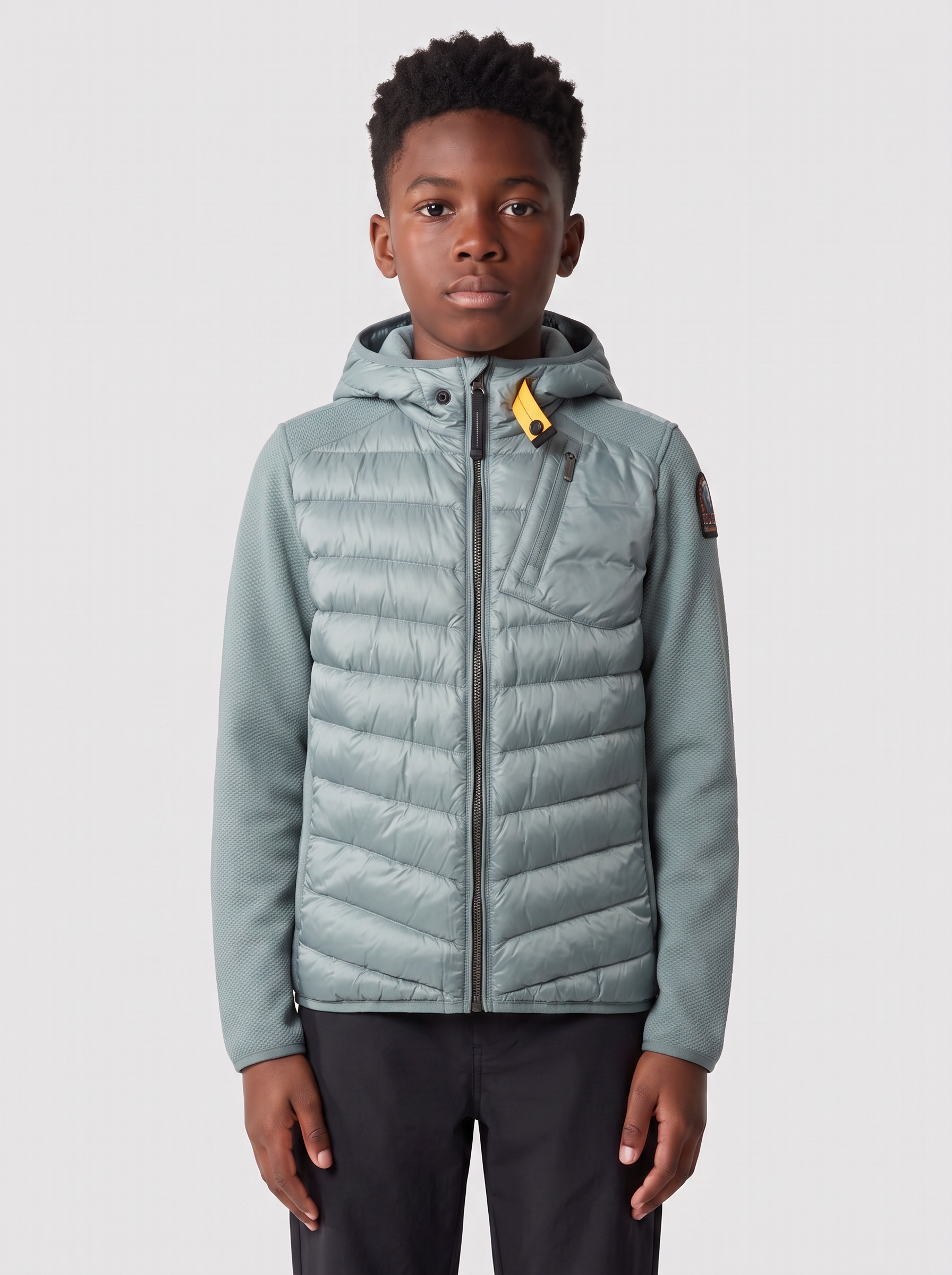 Boys Parajumpers Nolan Jacket in Puritan Grey — on model
