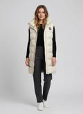 Women's Sandbanks Stone Bay Long Hooded Gilet on model